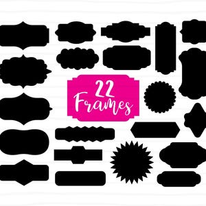 Tag frame SVG Bundle, tags, frames, labels, svg png, dxf, eps, package design cut file, glowforge and cricut, digital download