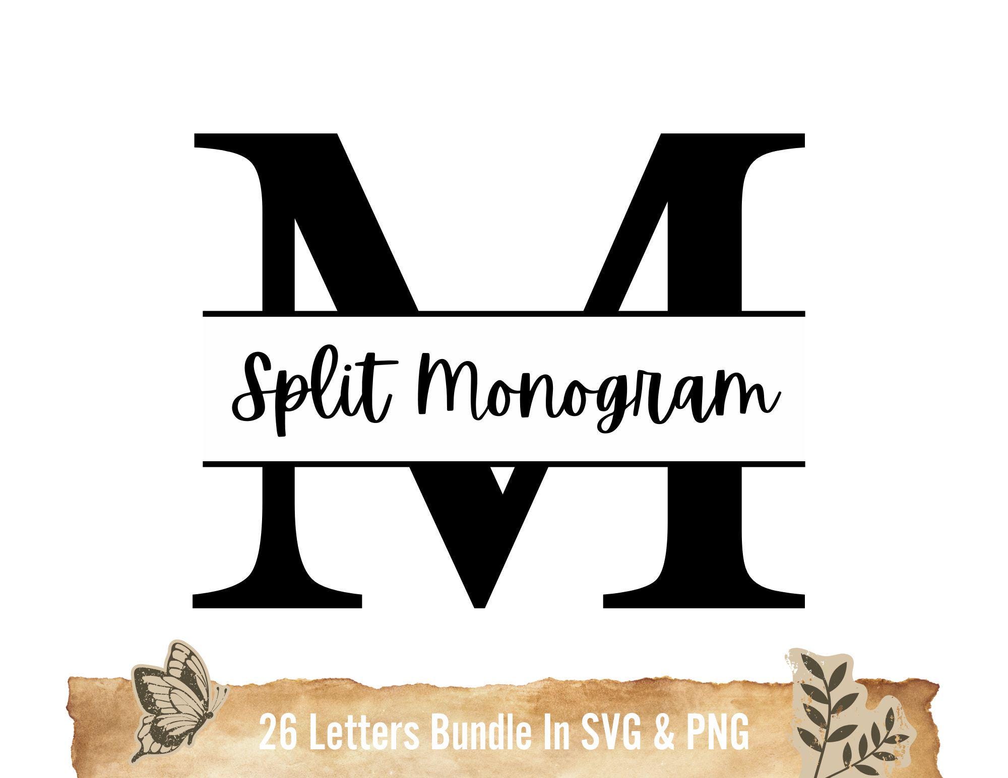 Split Monogram SVG Bundle, Serif Typeface Monogram, Name Signs ...