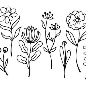 Wildflower SVG Bundle, Wildflower PNG, Hand-drawn floral design, svg cutfile, png clipart, floral t-shirt design