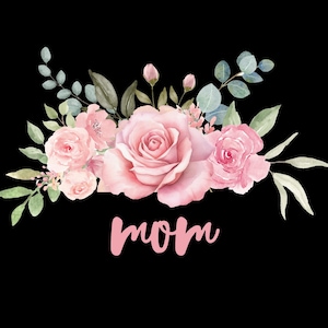Aquarell Rose Namensschild, Namensgrenze, PNG, Mutter Geschenk, Blumenmonogramm, Rosenblume Momogramm Farbe PNG