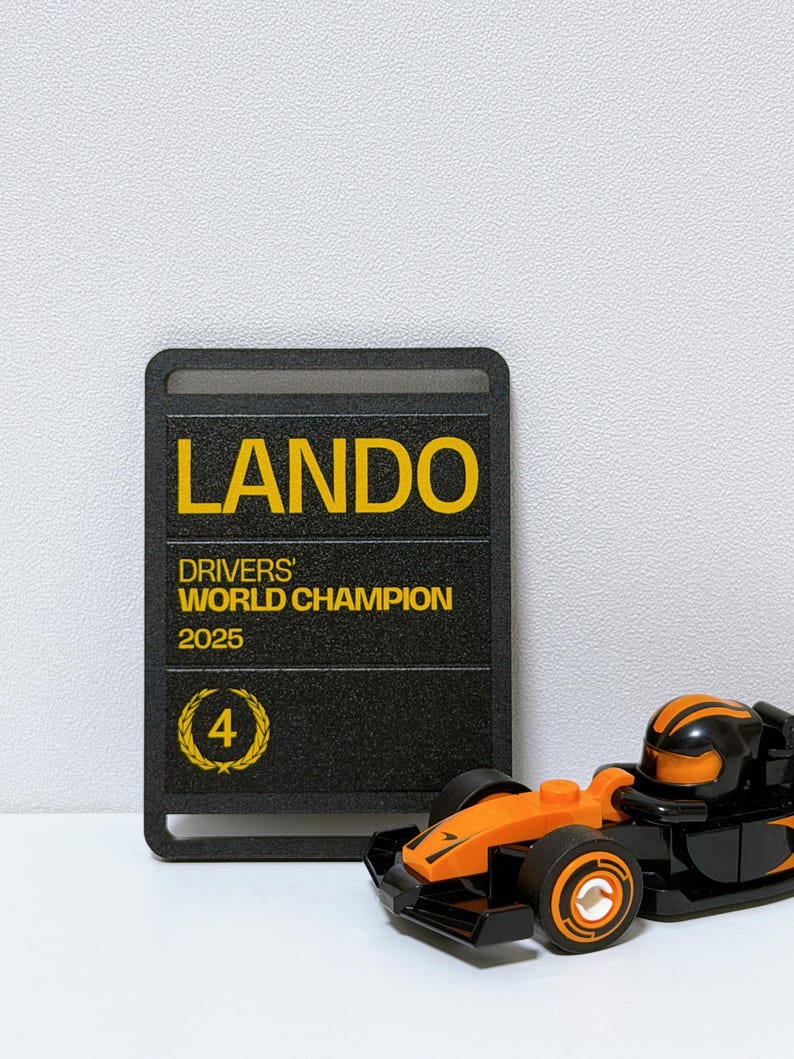 Lando Racing Driver Sign Lando Norris 2025 WDC Pitboard Keychain - Etsy