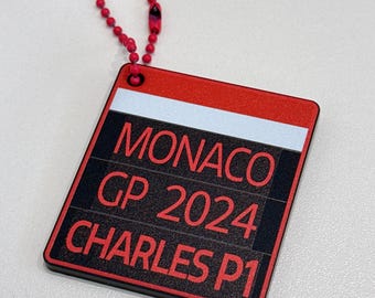 Charles Leclerc 2024 Monaco Pitboard Keychain