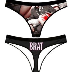 Brat Spanking Punishment, Women&#39;s Thong, Kinky Graphic Lingerie