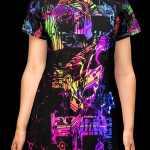 Rave T-Shirt Dress, Festival Mini Dress, Music Festival Outfit, Party Dress, Graphic Print Dress