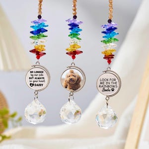 Rainbow Bridge Pet Paw Sun Catcher,Pet Memorial Crystal,Sun Catcher,Pet Rainbow Bridge,Personalized Dog Memorial Gifts,Pet Grave Markers