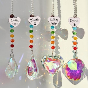 Personalized Rainbow Bridge Pet,Dog Name Memory Ornament,Crystal Rainbow Pendant,Custom Dog Keepsake,Dog Cat Personalized Bereavement Gift