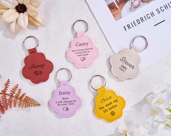 Personalized Pet Fur Keychain,Leather Paw Keychain,Engraved Pet Fur Bag Charms,Paw Print Keychain,Pet Fur Keepsake,Loss of Dog,Gift for Her