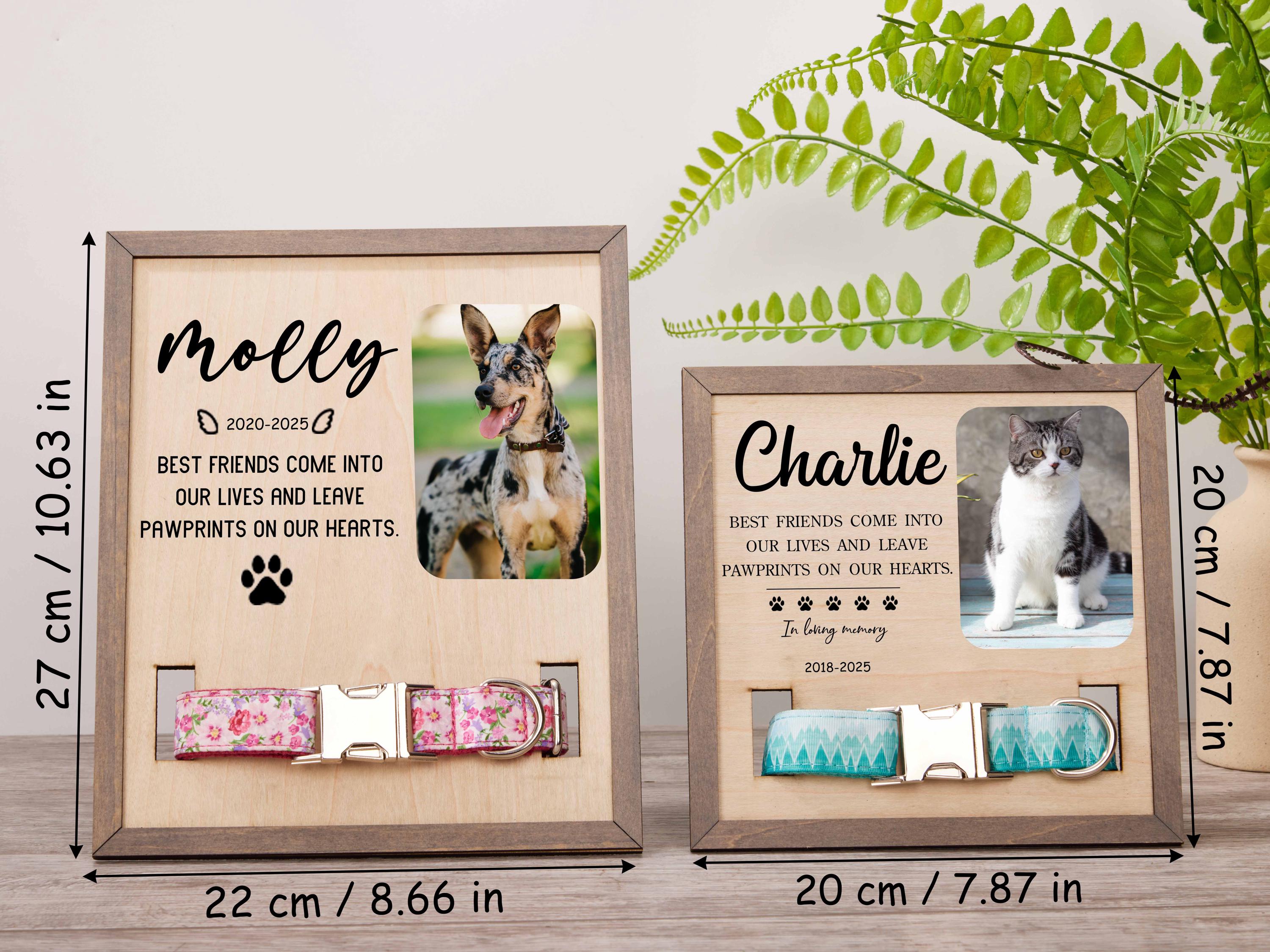 Personalized Dog Memorial Wood Frame With Collar Holder,memorial Pet ...