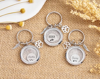 Llavero personalizado de recuerdo de pelo de mascota, tarro conmemorativo personalizado de pelo de mascota, llavero de recuerdo de pelo de mascota, regalo para amantes de las mascotas, regalos por la pérdida de una mascota