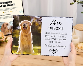 Custom Pet Memorial Stone,Pet Grave Marker With Photo,Pet Tomb Stone,Dog Photo Sign,Pet Memorial Gift,Dog Cat Remembrance Gift,Gift for Pet