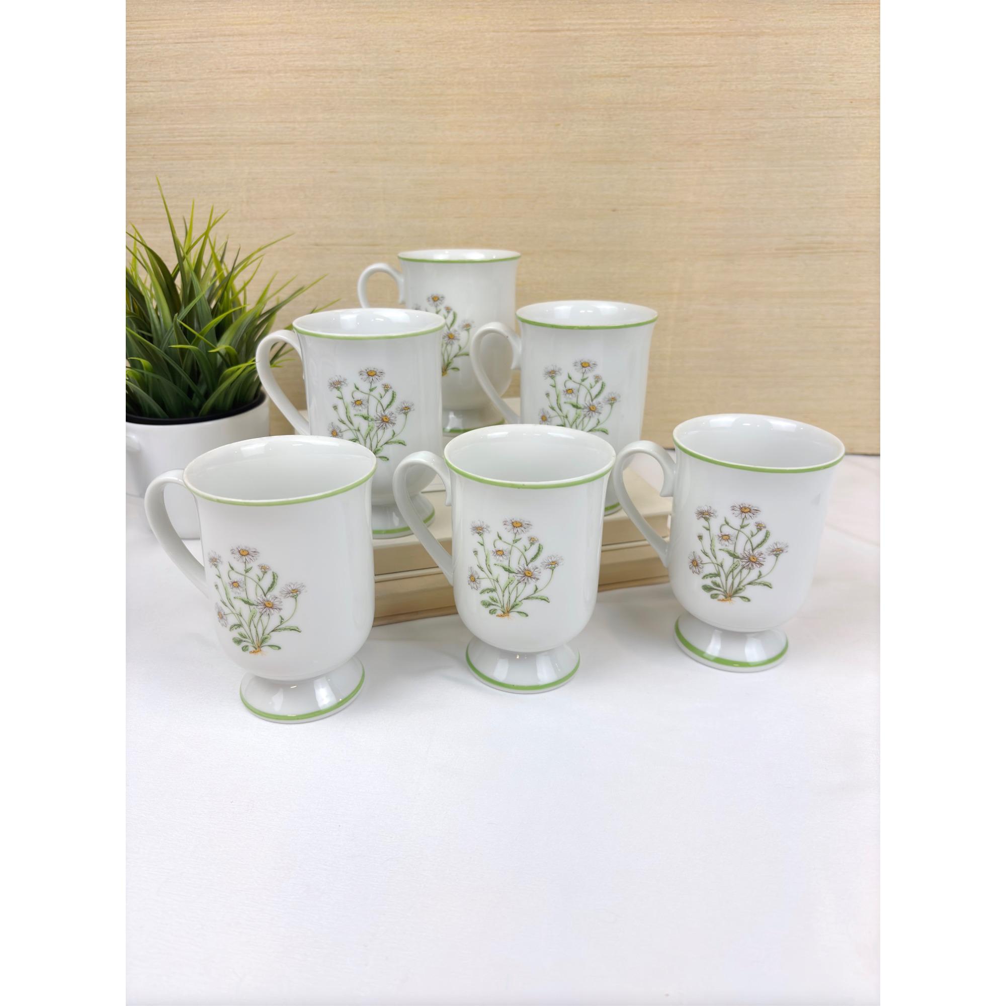 Set of 4 Royal Domino Wild Daisy Mugs, Made in Japan, Vintage