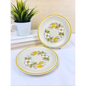 Hearthside Stoneware Garden Festival PRAIRIE FLOWERS 8&quot; Salad Plates - Set of 2