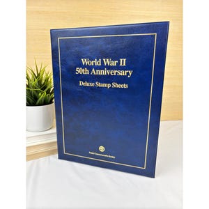 U.S. World War II 50th Anniversary Stamp Folio | Deluxe Commemorative Sheets