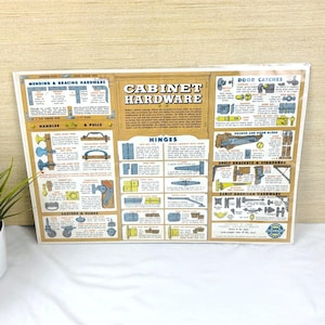 Super Service Chevrolet Dealer Promo Chart - Cabinet Hardware - Vintage 1961