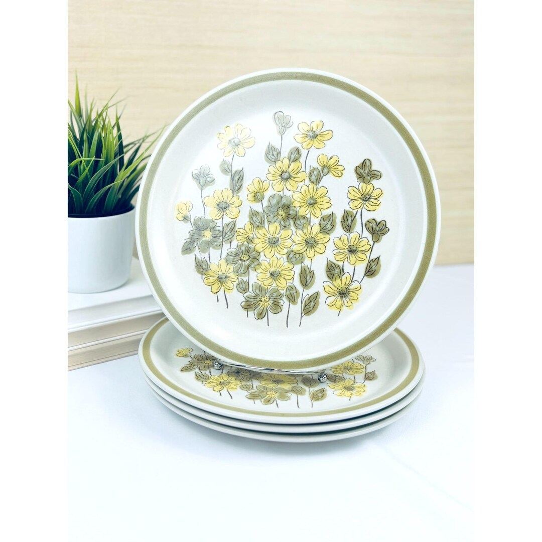 Japanese Spring Tableware Vintage Spring Bouquet Stoneware, Set of 4, Made in Japan, 10 5/8 ...