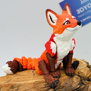 Beweglicher 3D gedruckter Fuchs "Nick" – Flexi Fuchs in Orange oder als Polarfuchs – Gelenkfigur, inspiriert durch Zoomania 2