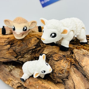 bewegliches Lämmchen | 3D Druck Fidget Flexi - Perfekt zu Ostern - opt. mit Ei oder Korb