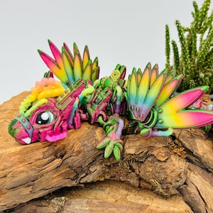 Beweglicher Baby Steampunk Drache – 3D-gedruckt aus nachtleuchtendem PLA – mit oder ohne Flügel
