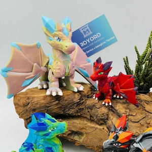 Magical Crystal Dragon – Movable 3D Printed Dragon in Your Desired Color