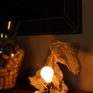 lampe en bois flotté