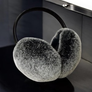 100% Natural Fur Ear Muffs – Soft & Warm Winter Earmuffs for Women, Foldable Furry Ear Covers