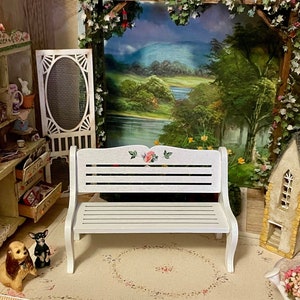Miniature Bench, Dollhouse Miniatures, Miniature Furniture, Miniatures