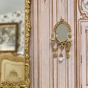 Miniature Crystal Wall Sconce, Crystal Sconce, Dollhouse Miniatures, 1/12 Scale, Miniatures, French Rococo