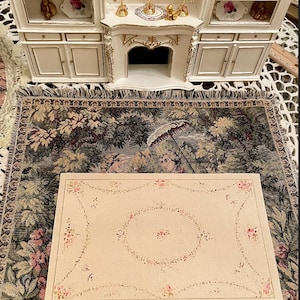 One Miniature Rug, Dollhouse Rug, Dollhouse Miniatures, Miniatures, Romantic Style, Shabby Chic Style