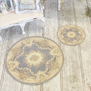 Set of 2 Miniature Rugs Set, Dollhouse Rug, Dollhouse Miniatures, Miniatures, Romantic Style