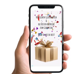E-carte anniversaire, carte numérique, animation mp4, eCard pour téléphone mobile, fête