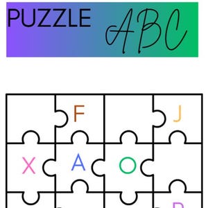 ABC puzzle for children, preschool, learning material