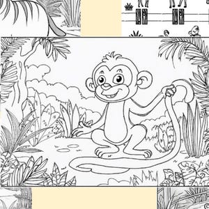 Coloring pages for children, Zoo animals, DIY, Coloring pages for children, Digital download