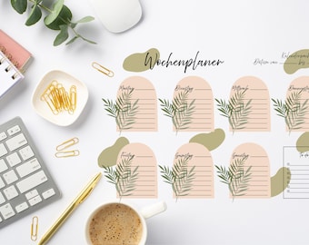 Wochenplaner zum Ausdrucken, Digitaler Download, Wochenplan mit To Do Liste, Wochenübersicht, DIN A4, Planer