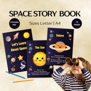 Printable Space Book for Kids: Fun Learning Activity (PDF Download A5/A4/US Letter)