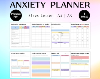 Anxiety Planner Bundle: Stress & Worry Journal with Mood Tracker (Printable PDF)
