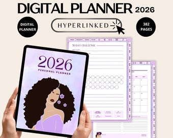 2026 Hyperlinked Digital Planner for iPad | Productivity, Wellness & Finance Planner PDF