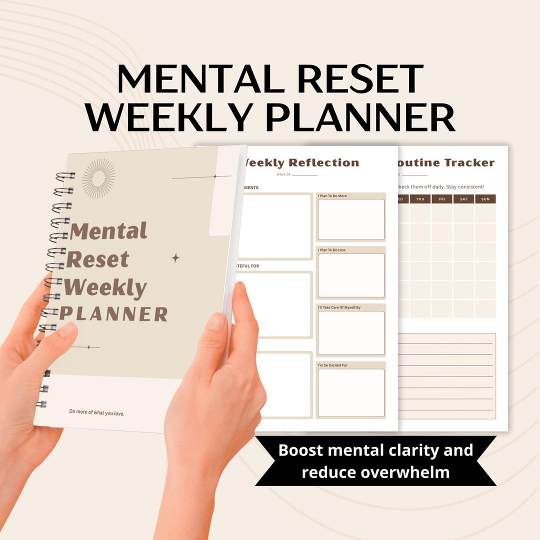 Mental Reset Weekly Planner | Self-care & Reflection (printable) - Etsy