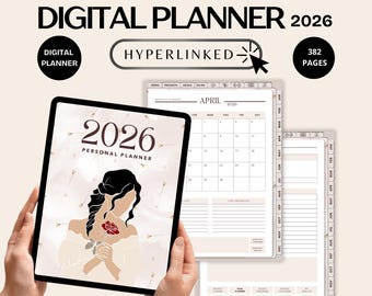 2026 Digital Personal Planner Hyperlinked iPad Life Organizer