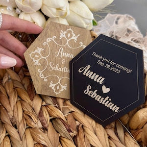 Personalized Coasters Custom Wedding Coaster Circle Coaster Wedding Favors for Guests Wedding Thank You Wedding Favors in Bulk Affordable