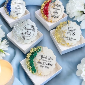 Wedding Favors, Resin Magnet, Custom Wedding Favors for Guests, Wedding Party Gifts, Bulk Resin Favor, Save the Date, Birthday Party Favor