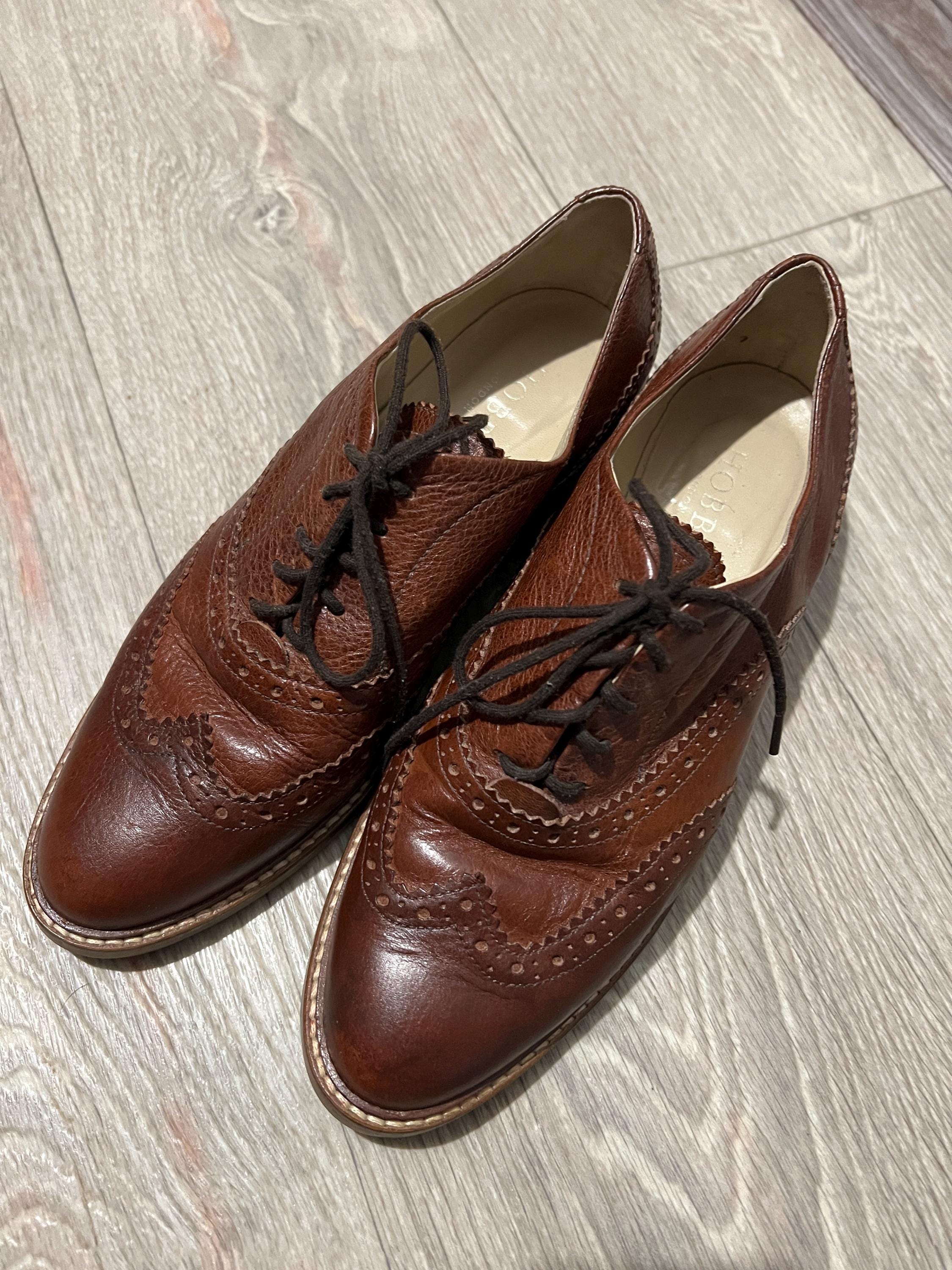 Brown Leather Brogues by Hobbs London Hobbs Burgundy Patent Leather Brogue Heels Size 39 EU main image 4