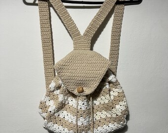 Handmade Cream Crochet Backpack - Etsy