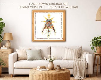 Paschimottanasana Yoga Pose Printable Wall Art, Ashtanga Yoga Digital Download