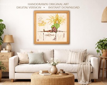 Marichyasana C Yoga Pose Printable Wall Art, Ashtanga Yoga Digital Download