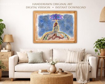 Earth Elements Goddess Printable Wall Art, Sacred Feminine Nature Download