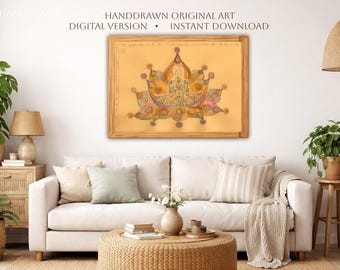 Lotus Lady Printable Wall Art, Sacred Feminine Lotus Meditation Digital Download