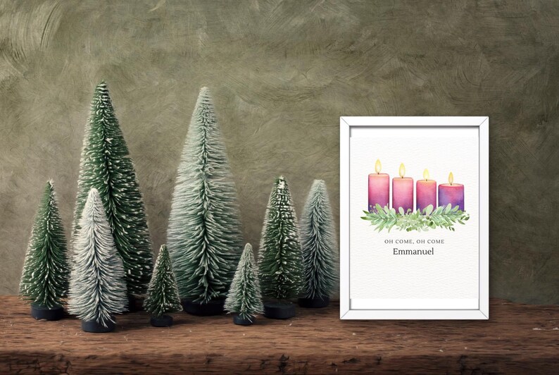 Advent Candle Print With Oh Come, Oh Come, Emmanuel. 3 PNG Digital ...