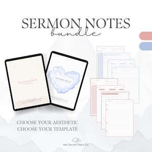Digital Sermon Notes Template | SOAP Bible Study, GoodNotes, Notability (PDF)