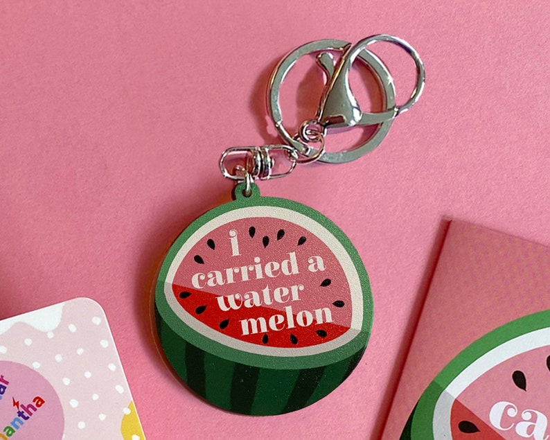 Dirty Dancing Keyring, I Carried a Watermelon Eco-Friendly Key Fob Birthday Gift for Friend, Sustainable Wood Keychain. image 9