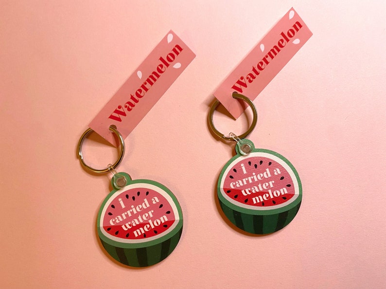 Dirty Dancing Keyring, I Carried a Watermelon Eco-Friendly Key Fob Birthday Gift for Friend, Sustainable Wood Keychain. image 1